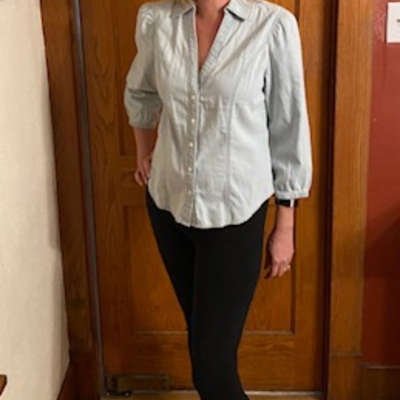 White House Black Market Tops - White house black market denim button up blouse